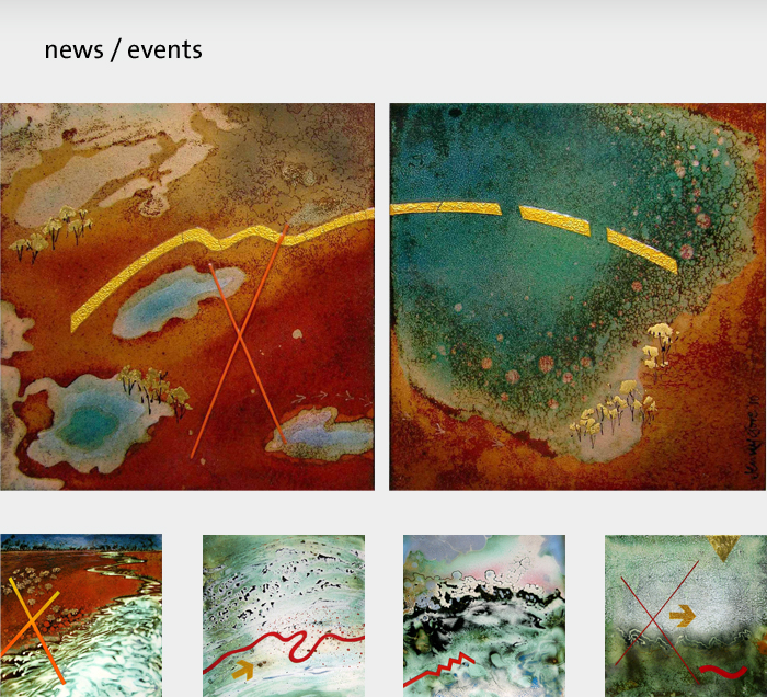 jenny gore enamel - pieces from the Lake Eyre series